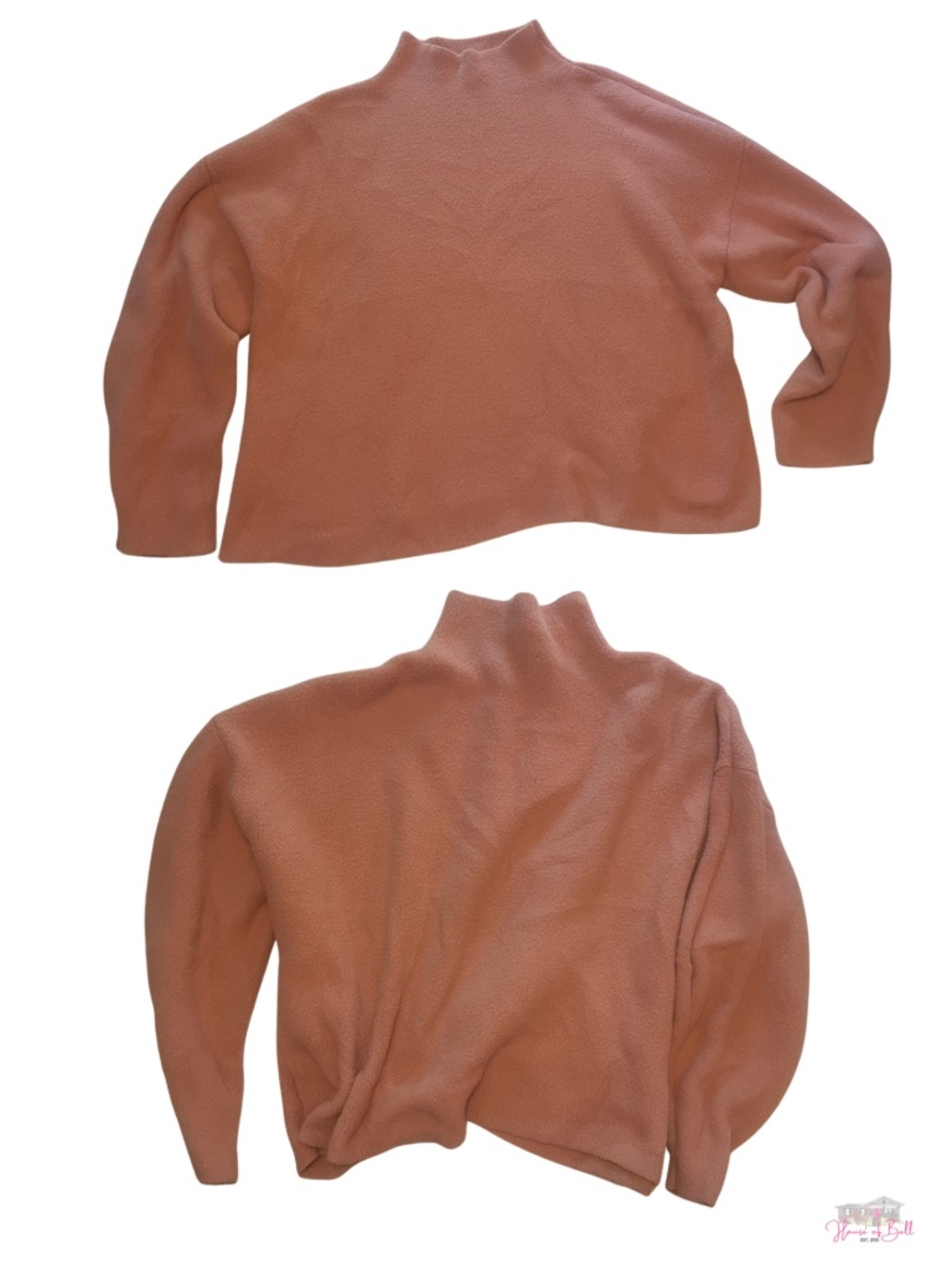 EXPRESS Fuzzy Knit Mock Neck Sweater XL Blush Pink Slouchy Cozy Cozycore